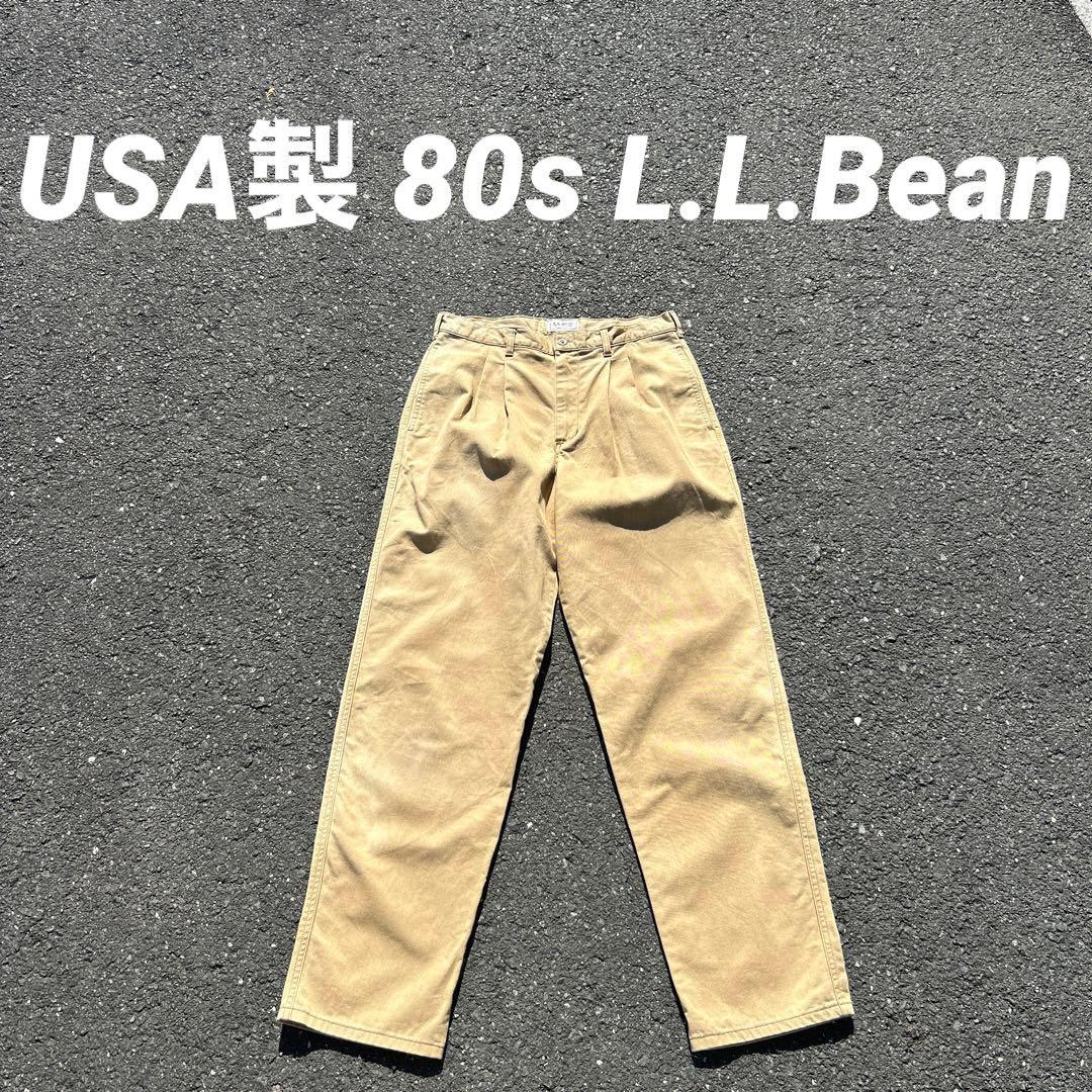 32×32 USA製 80s llbean ツータック チノパTALONジップ