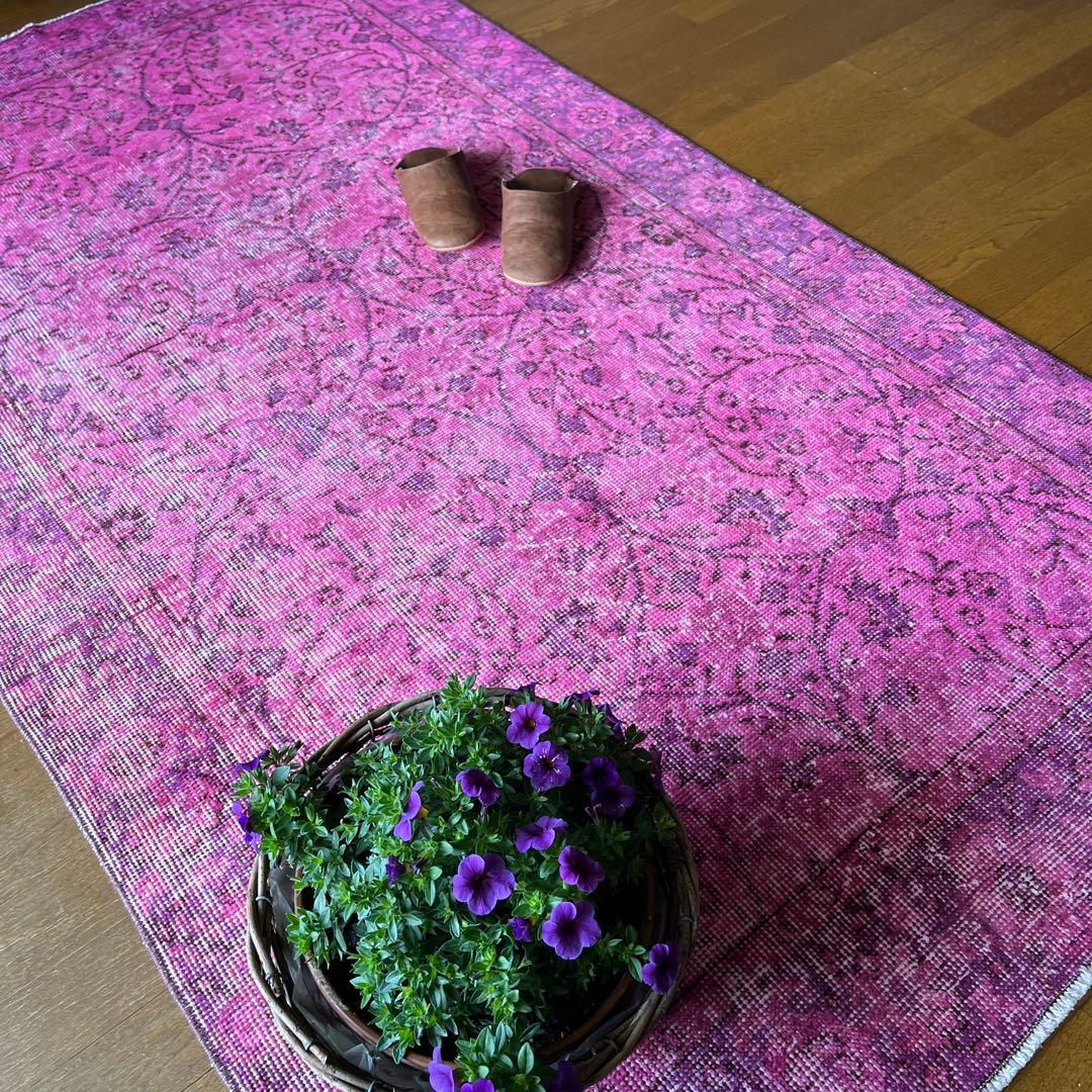 Punch(ᵔᴥᵔ)さん専用 トルコヴィンテージラグNo.94マゼンタピンク