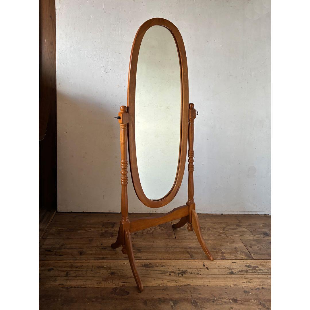 ヴィンテージ 姿見 オーバル スタンドミラー アンティーク