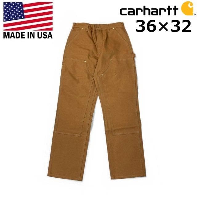 カーハート ワークパンツ US購入 ダブルニー(36×32)茶 181218