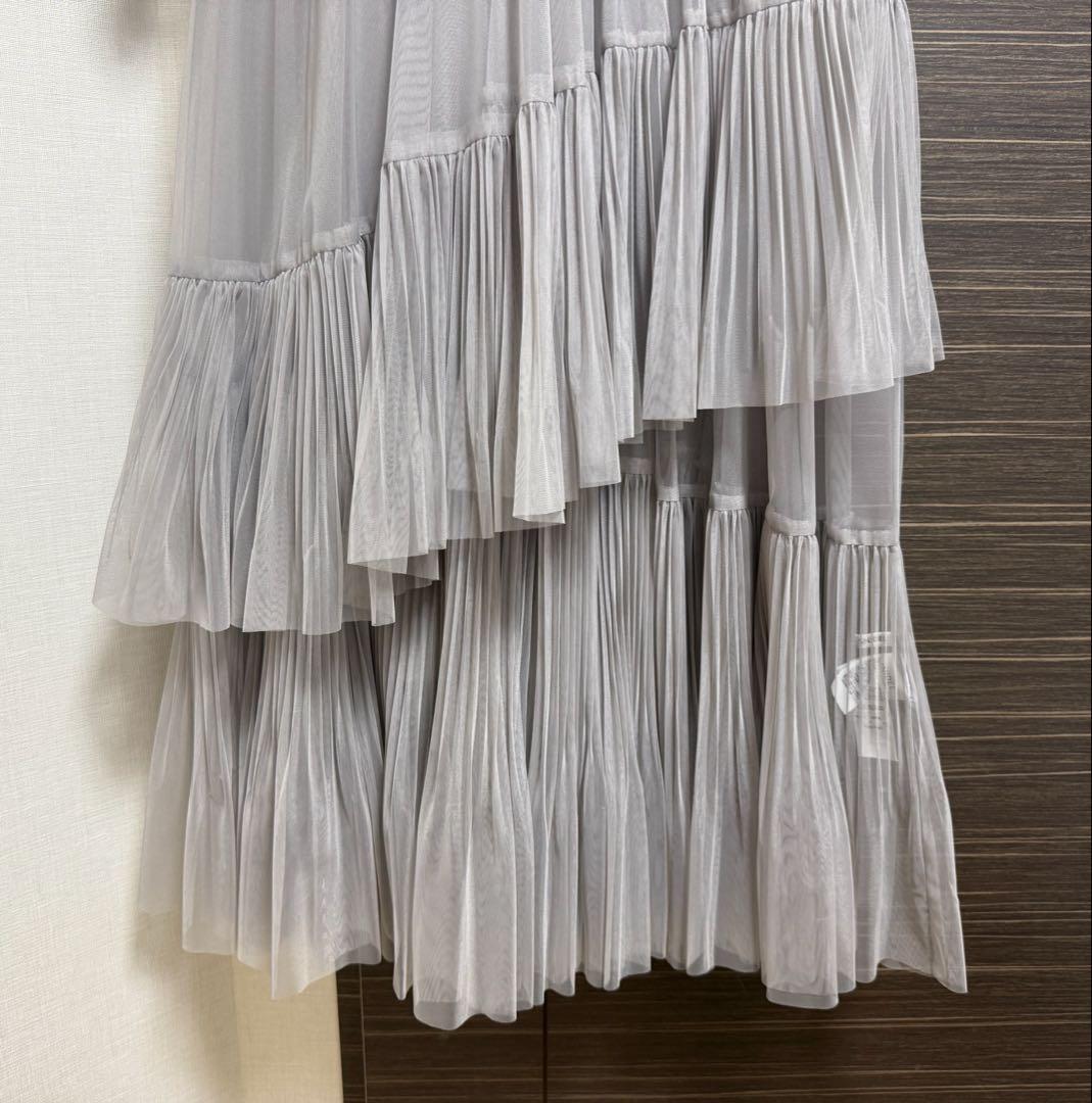 ☆ SNIDEL Sustainableティアードチュールドレス