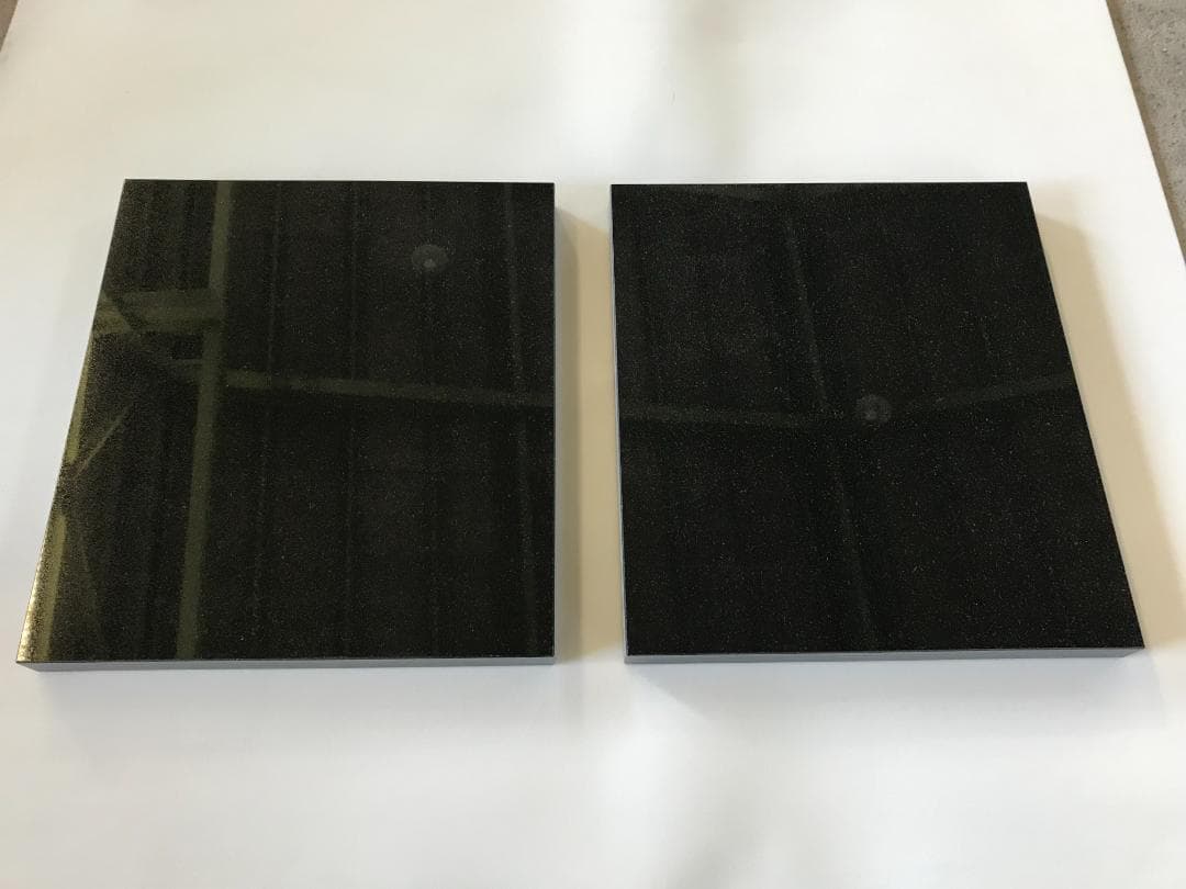 天然黒御影石 山西黒 オーディオボード●350×275×25● 2枚　ペア