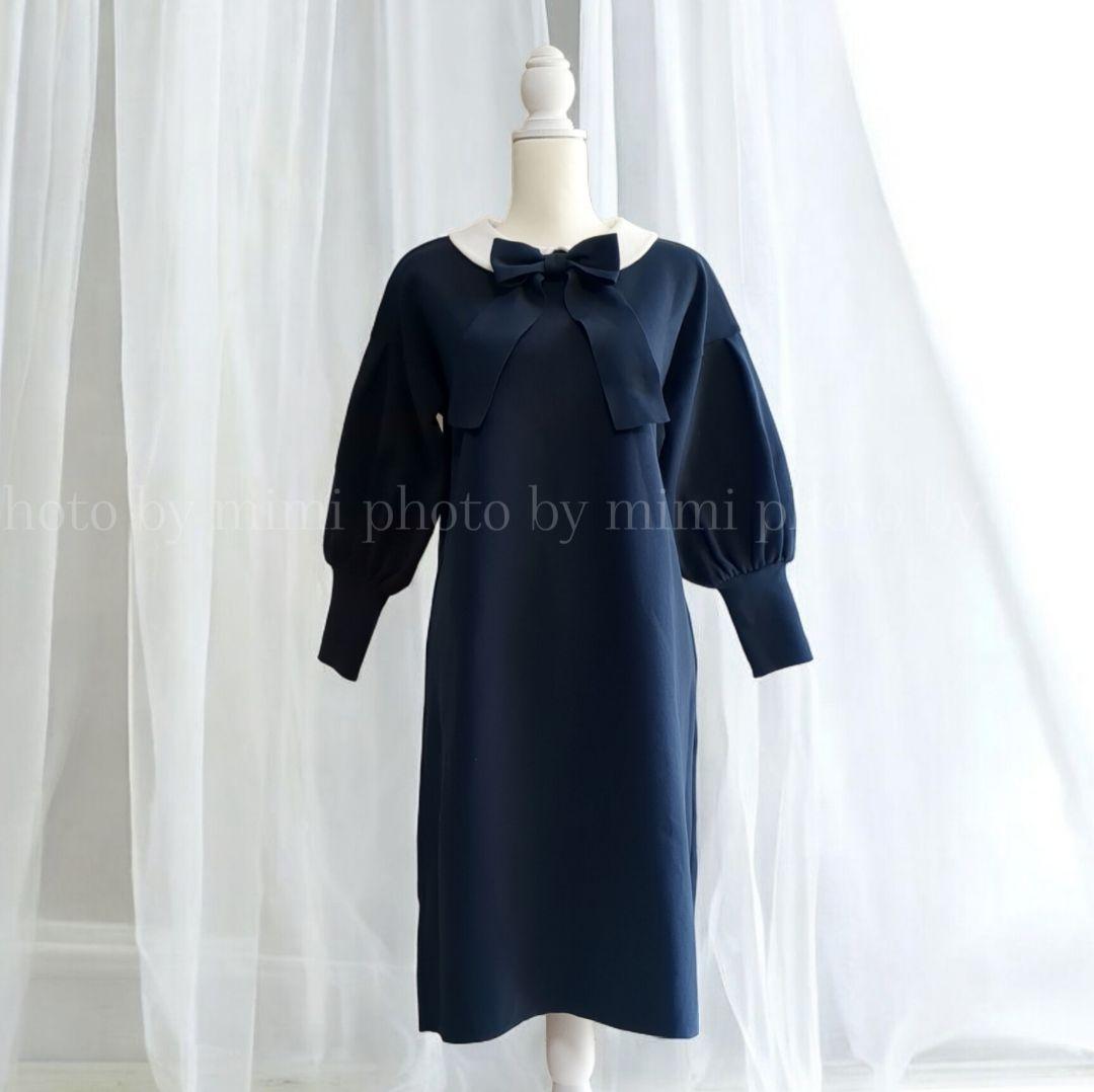 M'S GRACY*カタログ掲載*白襟付きニットワンピース