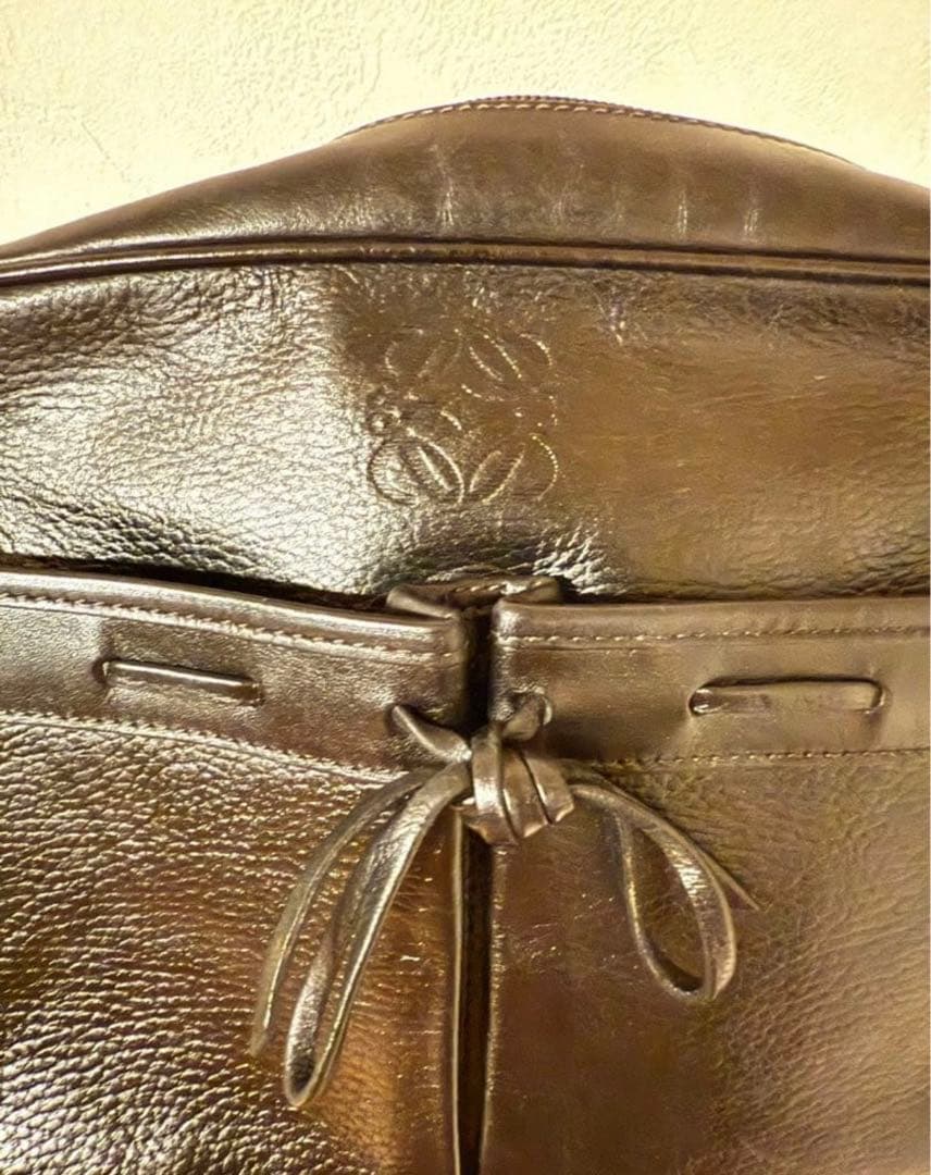 ロエベ LOEWE ショルダーバッグ レザー ブラック　アナグラム