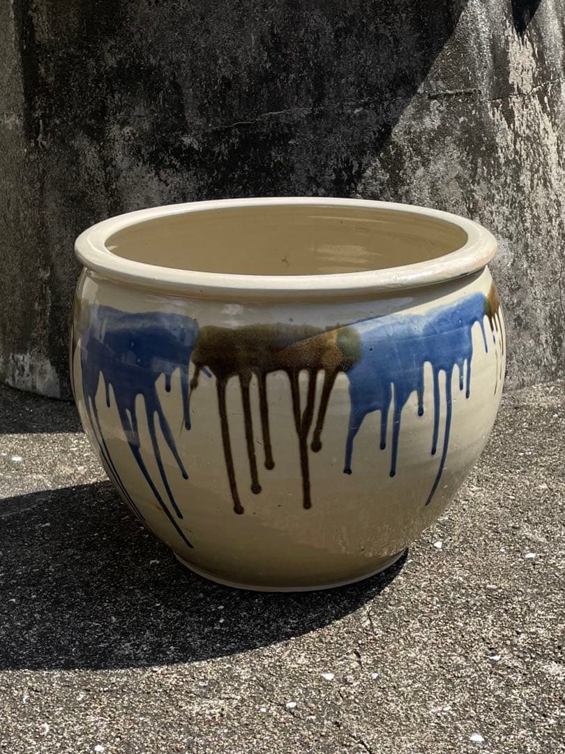 昭和レトロ　大鉢　メダカ鉢　睡蓮鉢　金魚鉢　口径35㎝