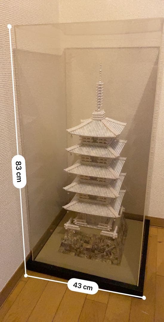 五重塔模型 透明ケース付き 約83センチ