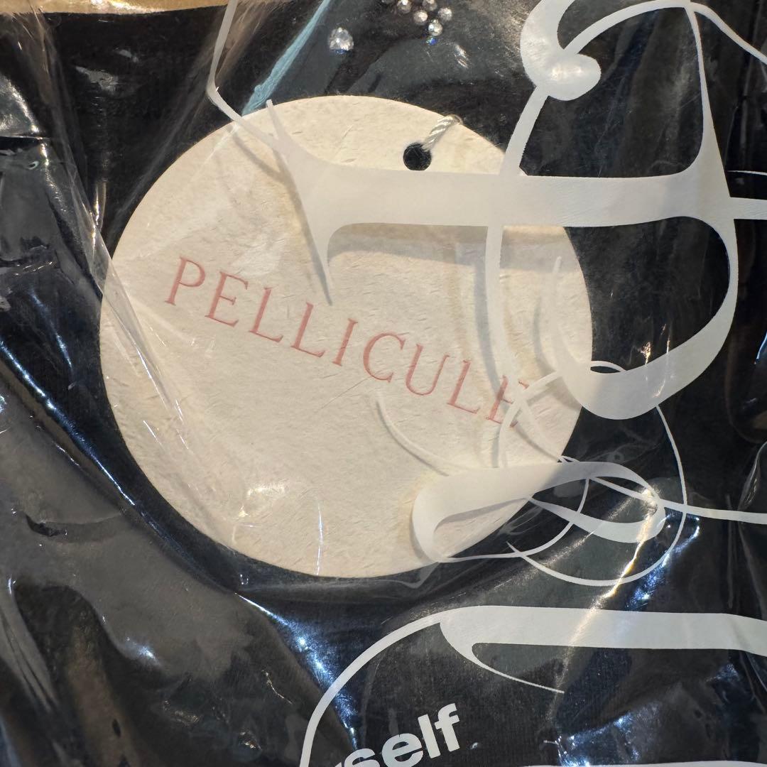 新色 ブラック PELLICULE stone-deco sweat pants