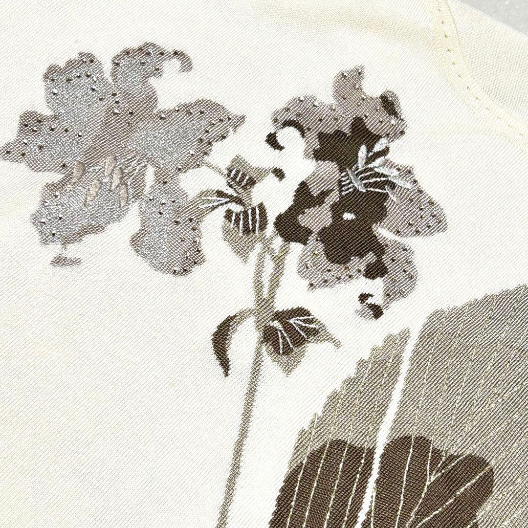 LEONARD レオナール シルク混 花柄ニットチュニック 40