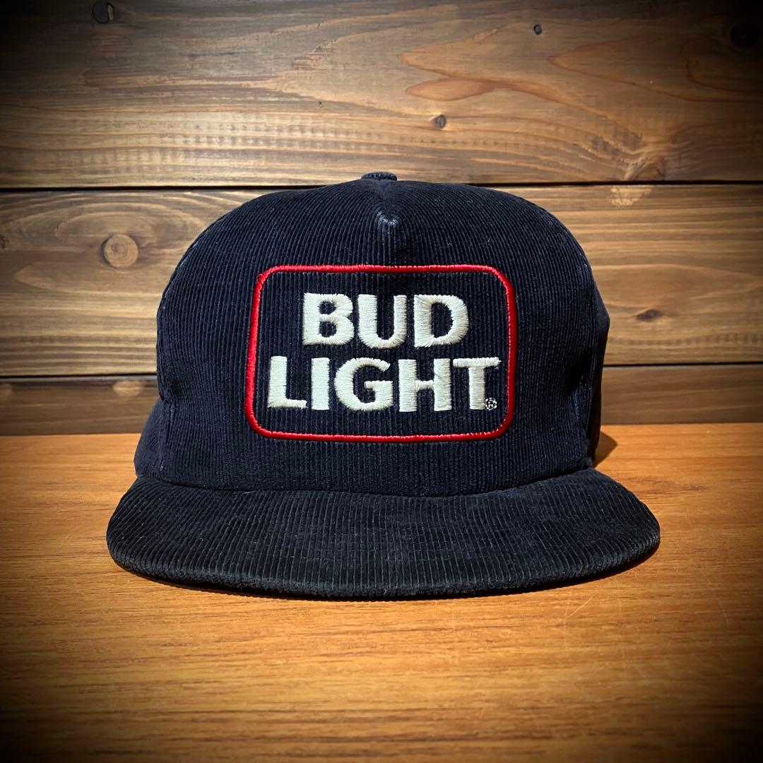 bud light コーデュロイ ネイビー　トラッカーキャップ　帽子　ハット