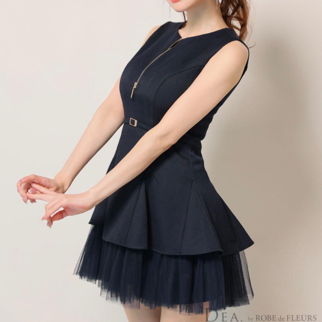 ローブドフルール ネイビーフレアドレス