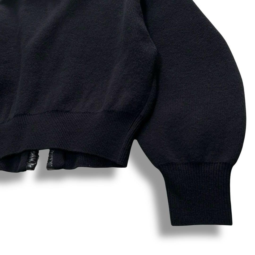 アレキサンダーワン ニット レザー ジャケット 切替 ボリュームスリーブ