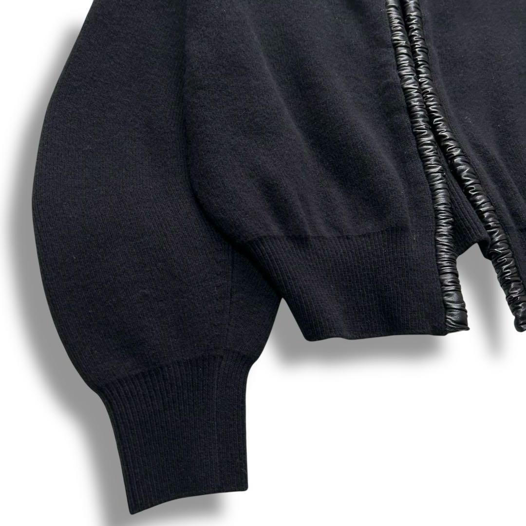 アレキサンダーワン ニット レザー ジャケット 切替 ボリュームスリーブ