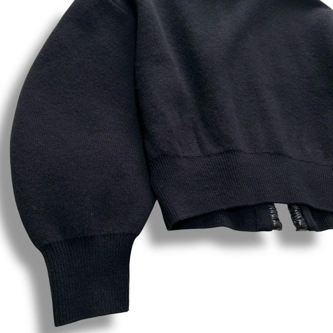 アレキサンダーワン ニット レザー ジャケット 切替 ボリュームスリーブ