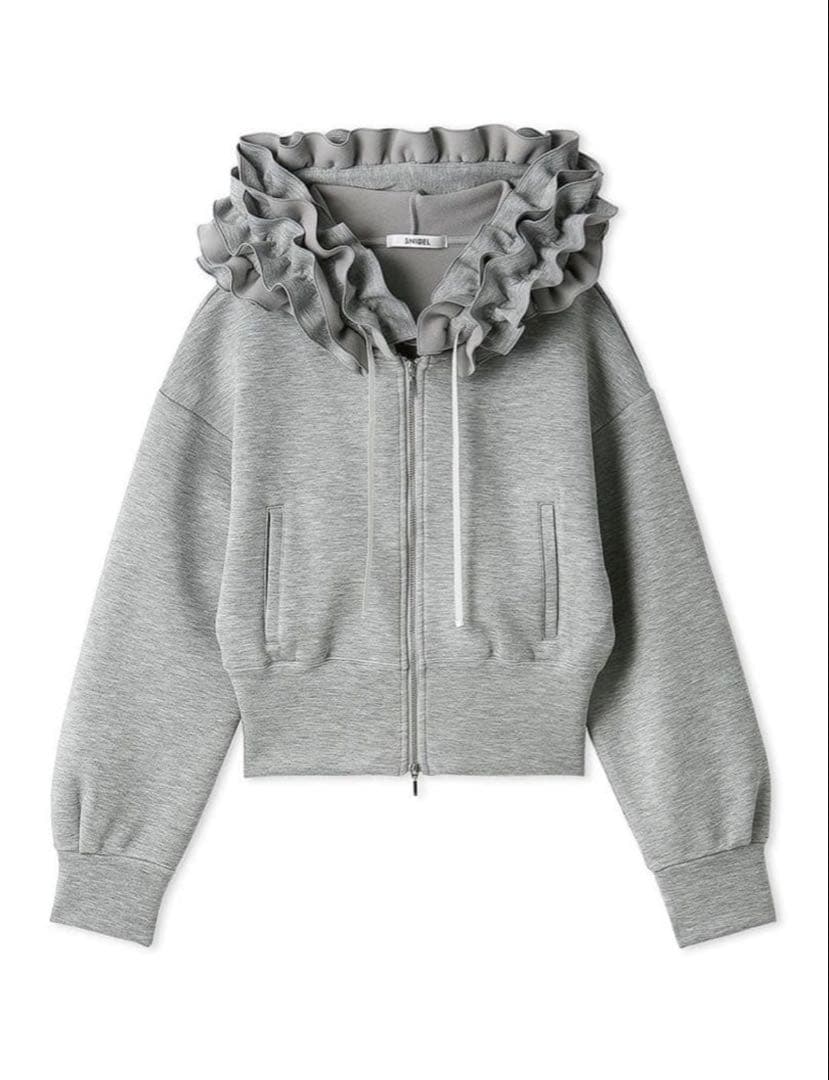 SNIDEL スナイデル フリルショートジップパーカー
