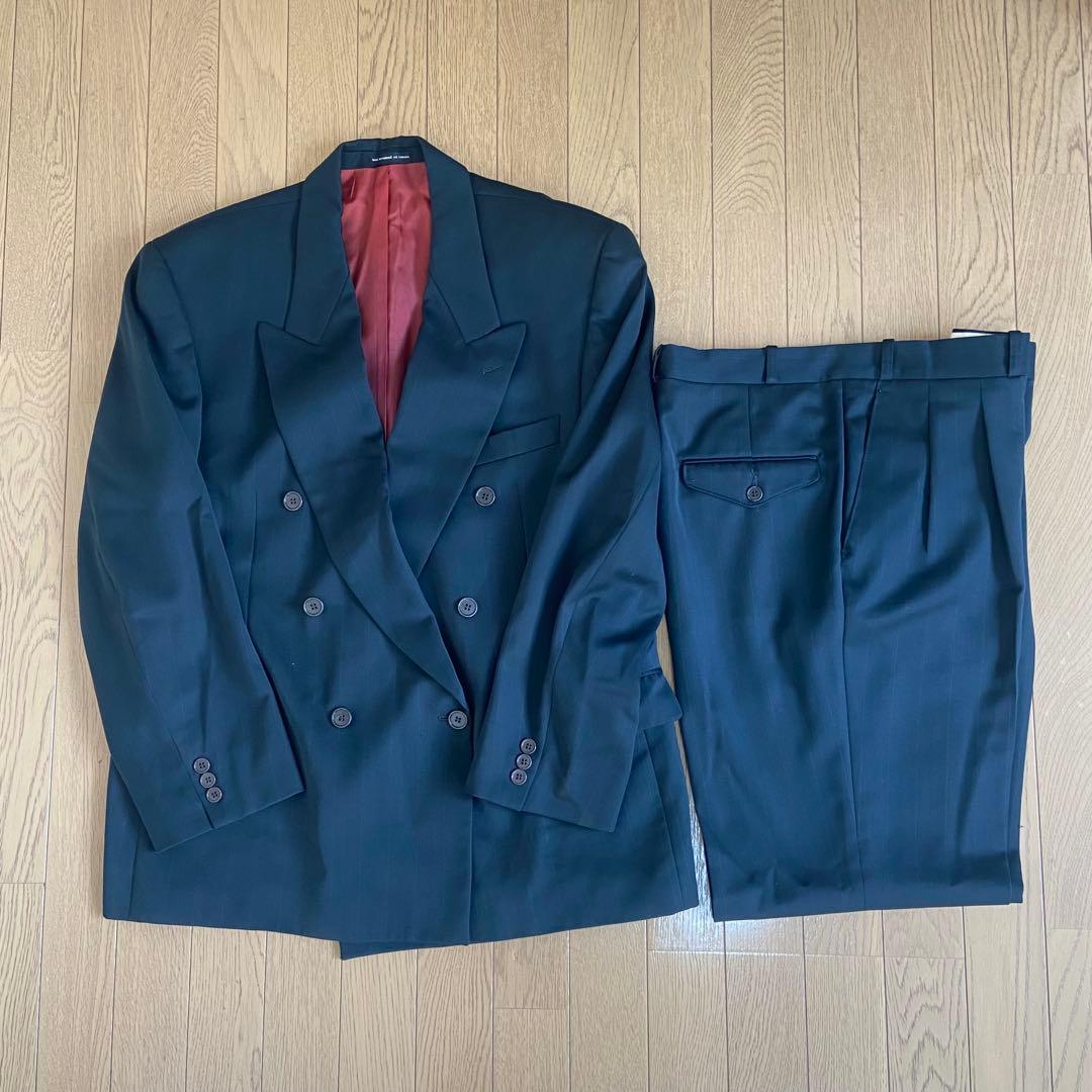 【稀少】スーツ　セットアップ　古着ビンテージ　ダークグリーン　ジャケット　式