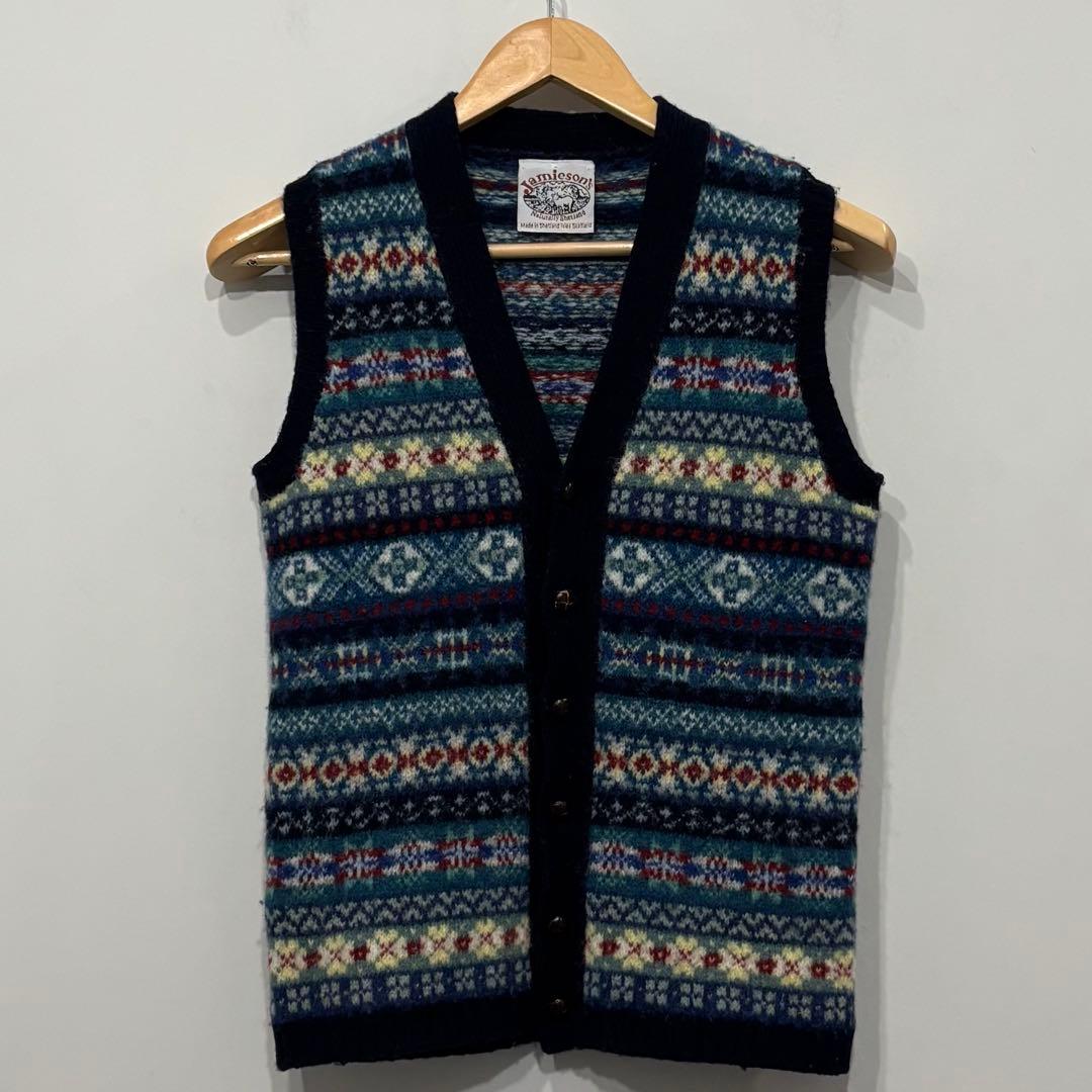 美品 ユナイテッドアローズ 別注 ジャミーソンズ フェアアイル ニット ベスト