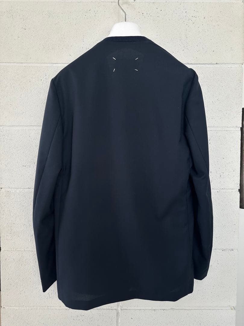 Maison Margiela ノーカラージャケット 46 ネイビー