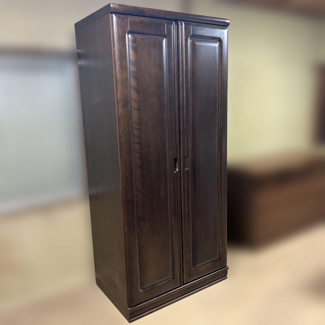 ダークブラウン 木製 クローゼット 衣類収納