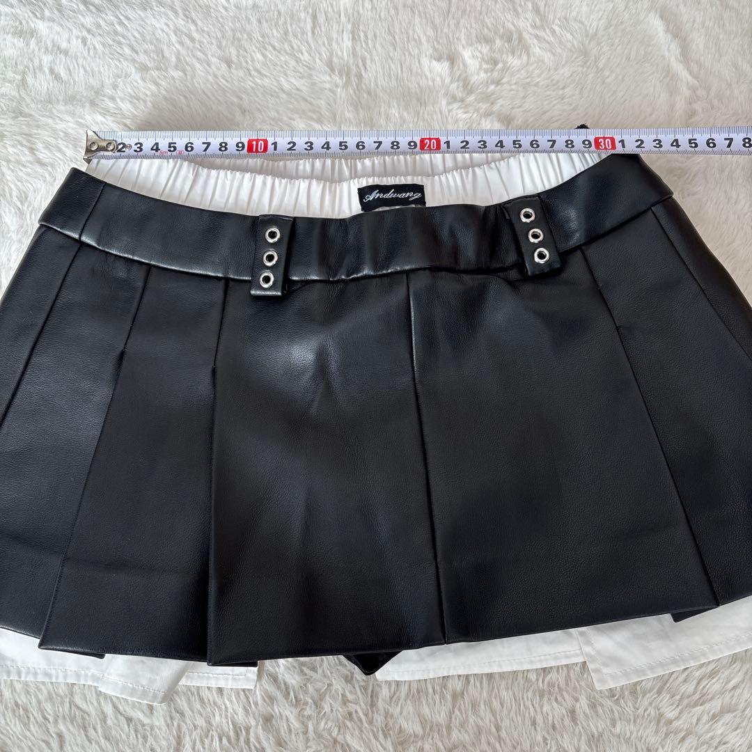 andwang レザー　スカート