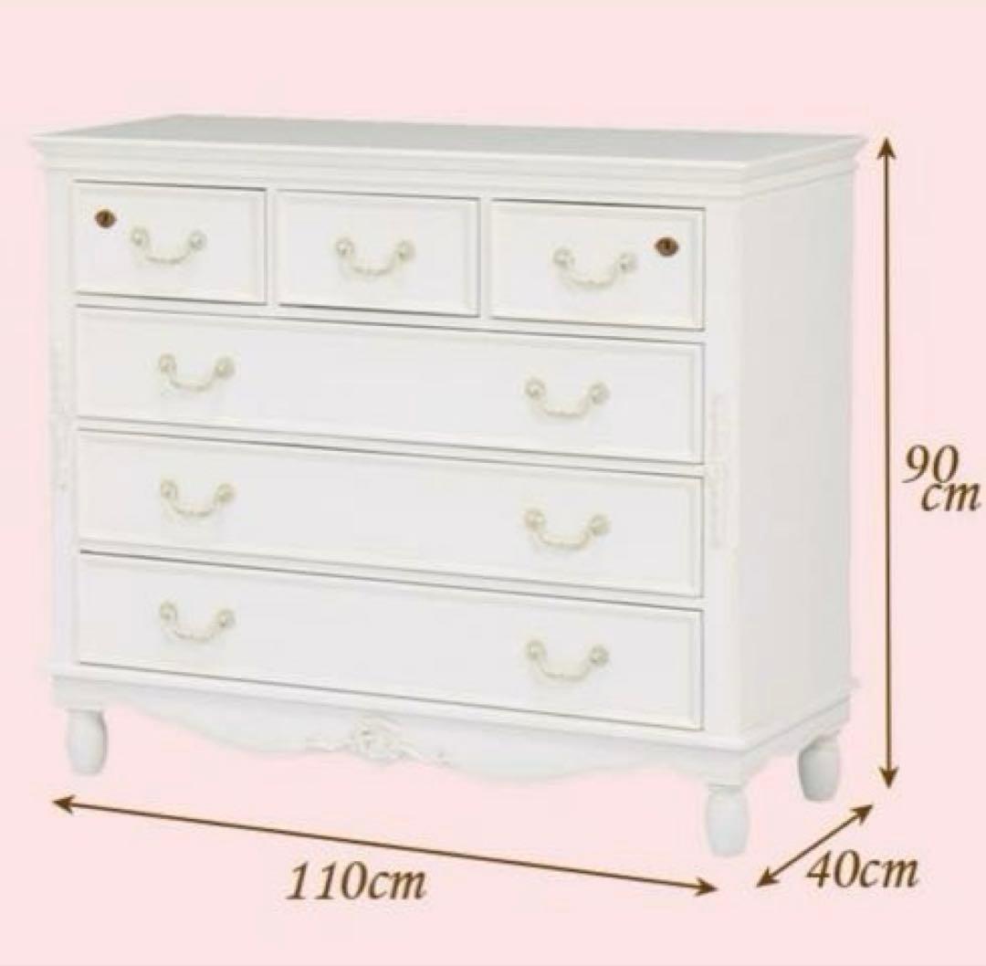 白家具★チェスト★姫系アンティーク風★ロマプリ