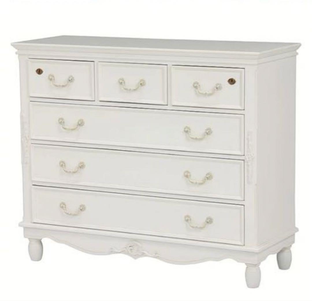 白家具★チェスト★姫系アンティーク風★ロマプリ