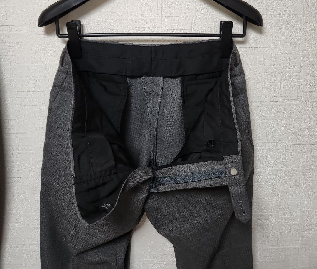 スーツセレクト　メンズ　スーツ　スリーピース　グレー　シャドーチェック柄　美品