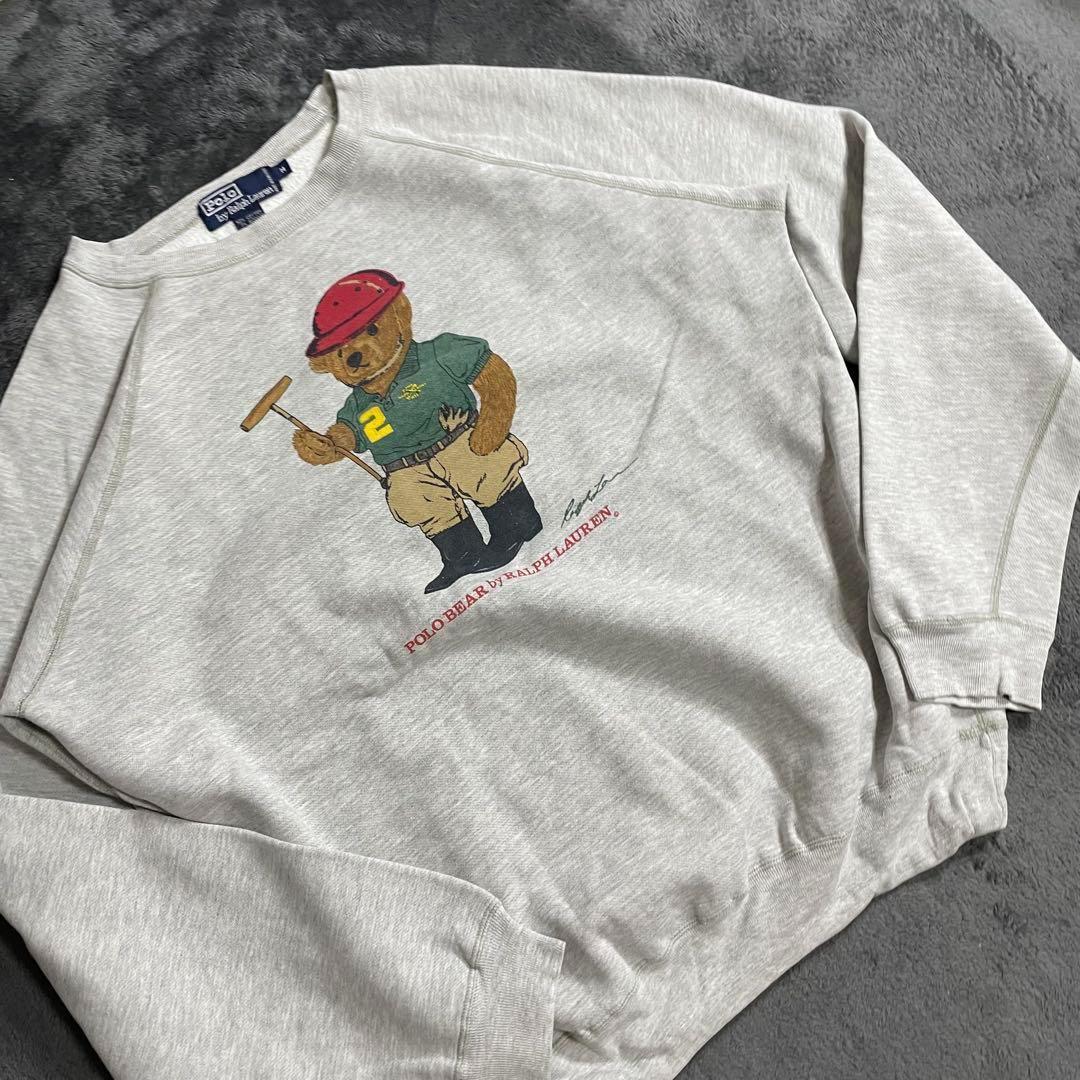 90s POLO by Ralph Lauren ラグランスウェット　ポロベアー