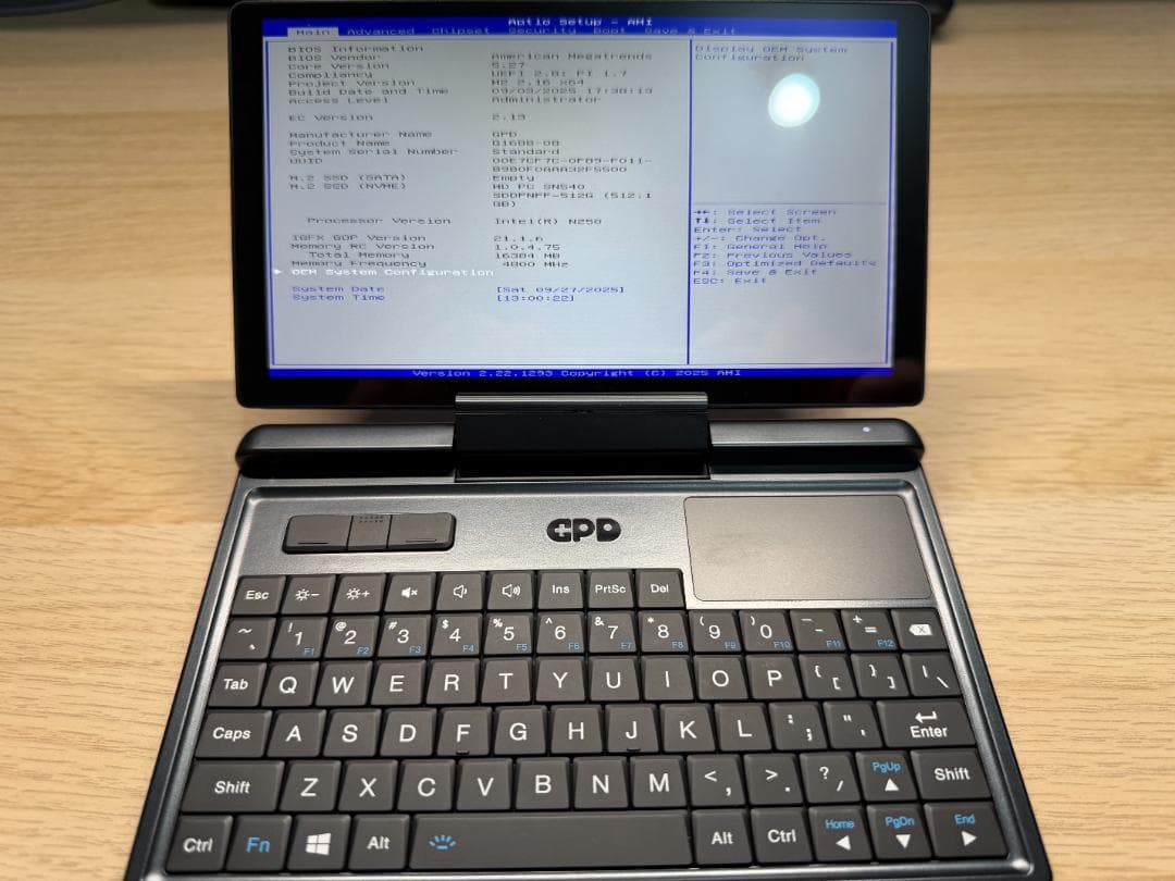 【週末値下げ中】GPD MicroPC 2 (N250 Ver)