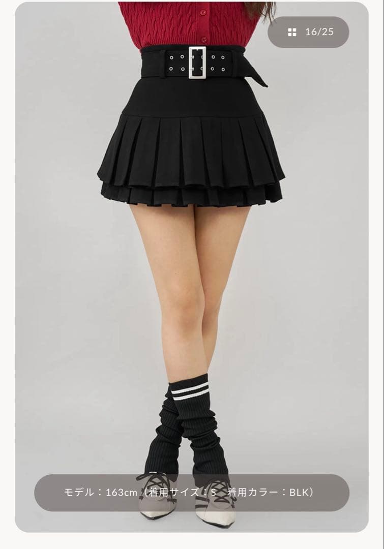 ダーリッチ　ダブルプリーツミニスカート