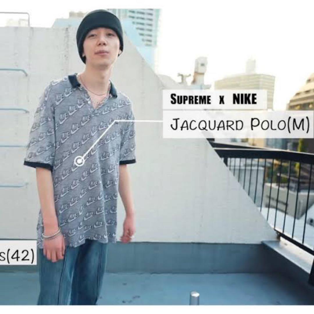 Nike Supreme ロゴパターン ポロシャツ Ours Rose 着用