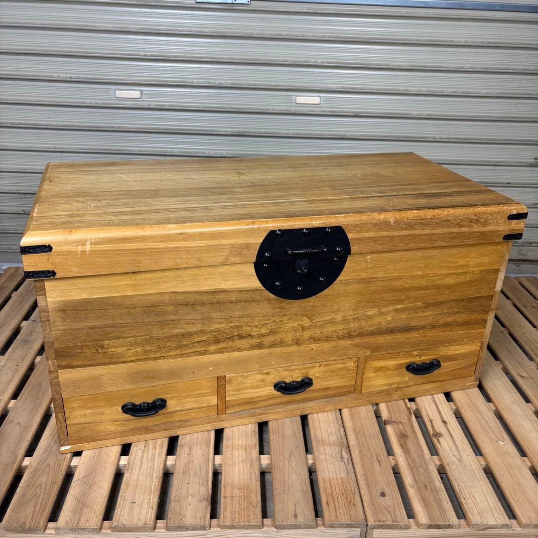 【送料込】昭和レトロ　収納箱　着物収納ケース　木製　ヴィンテージ　レトロ家具