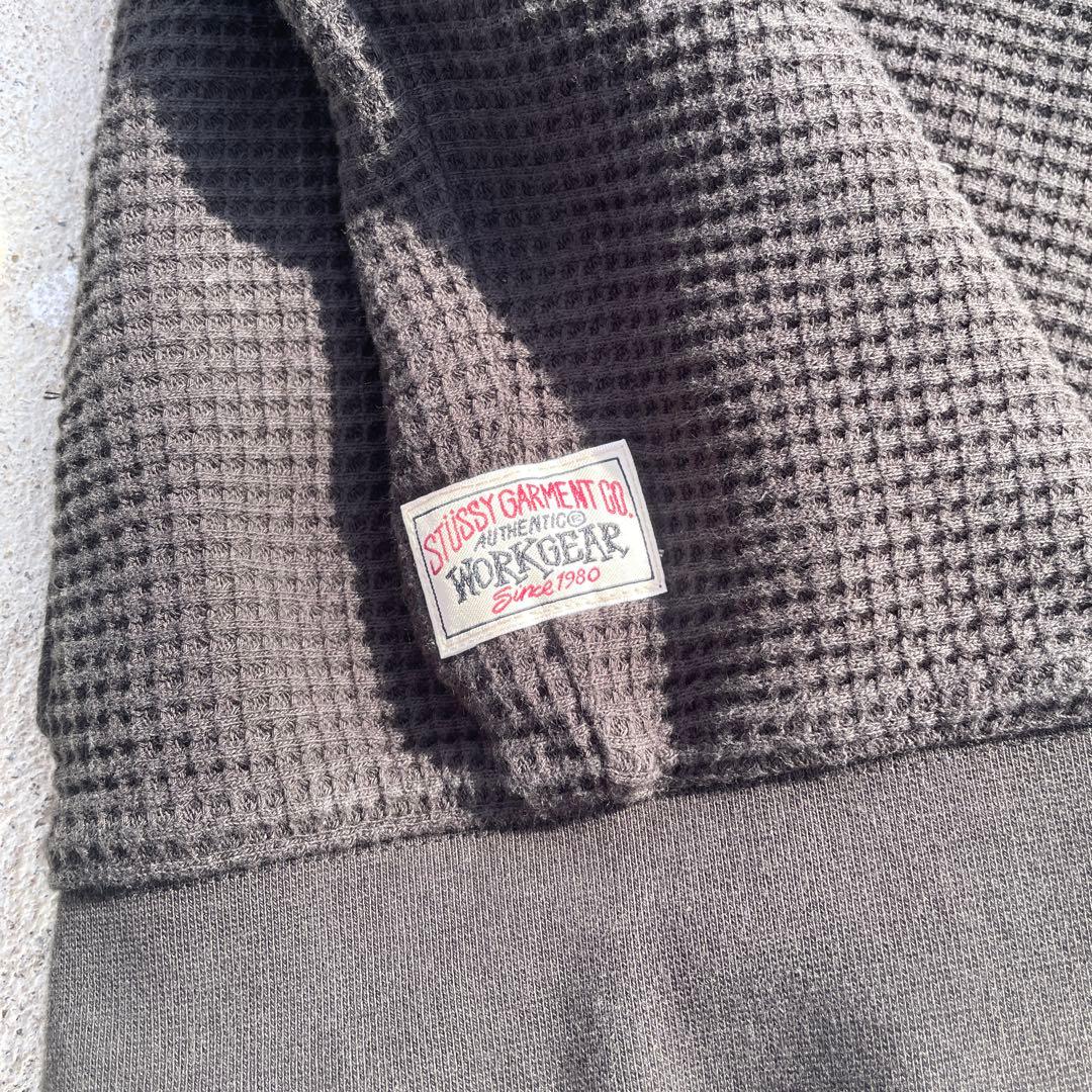 トップス stussy double layer waffle zip hoodie