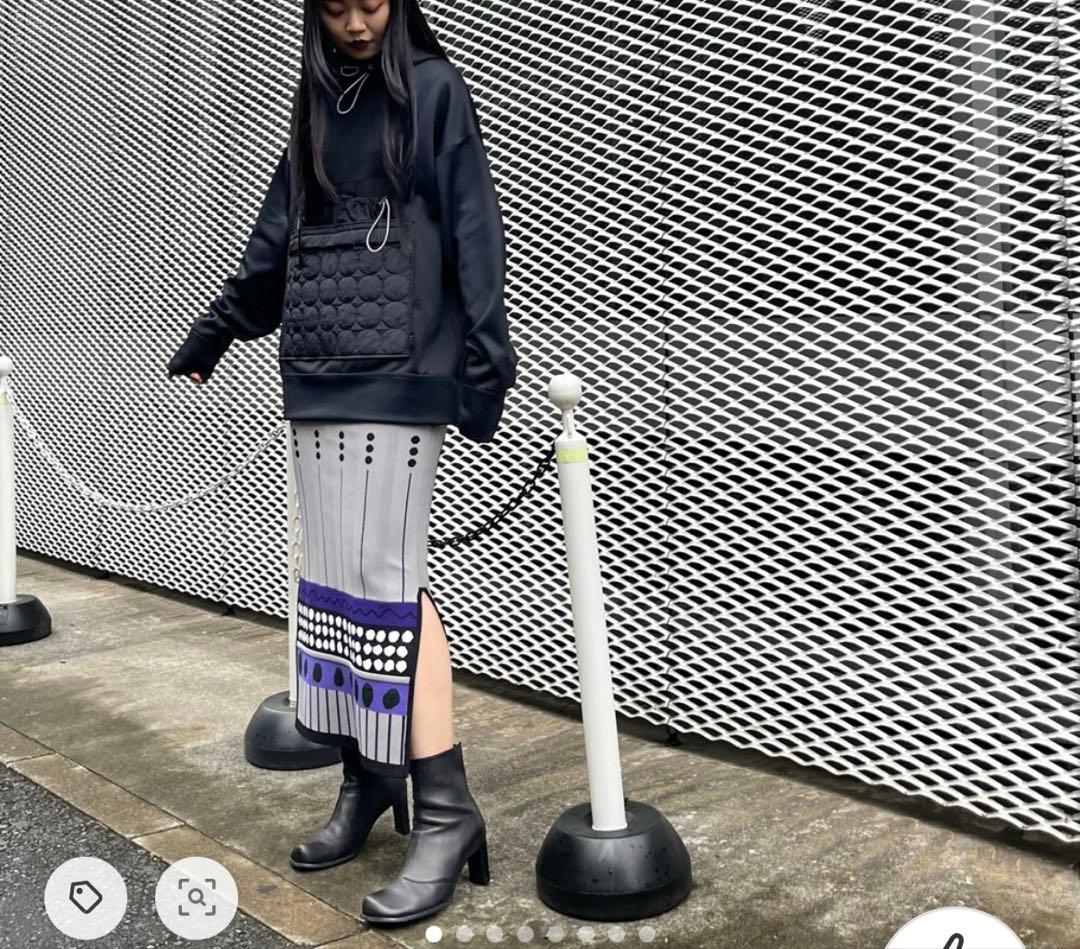 美品★ ミックスドットジャカードニットワンピース