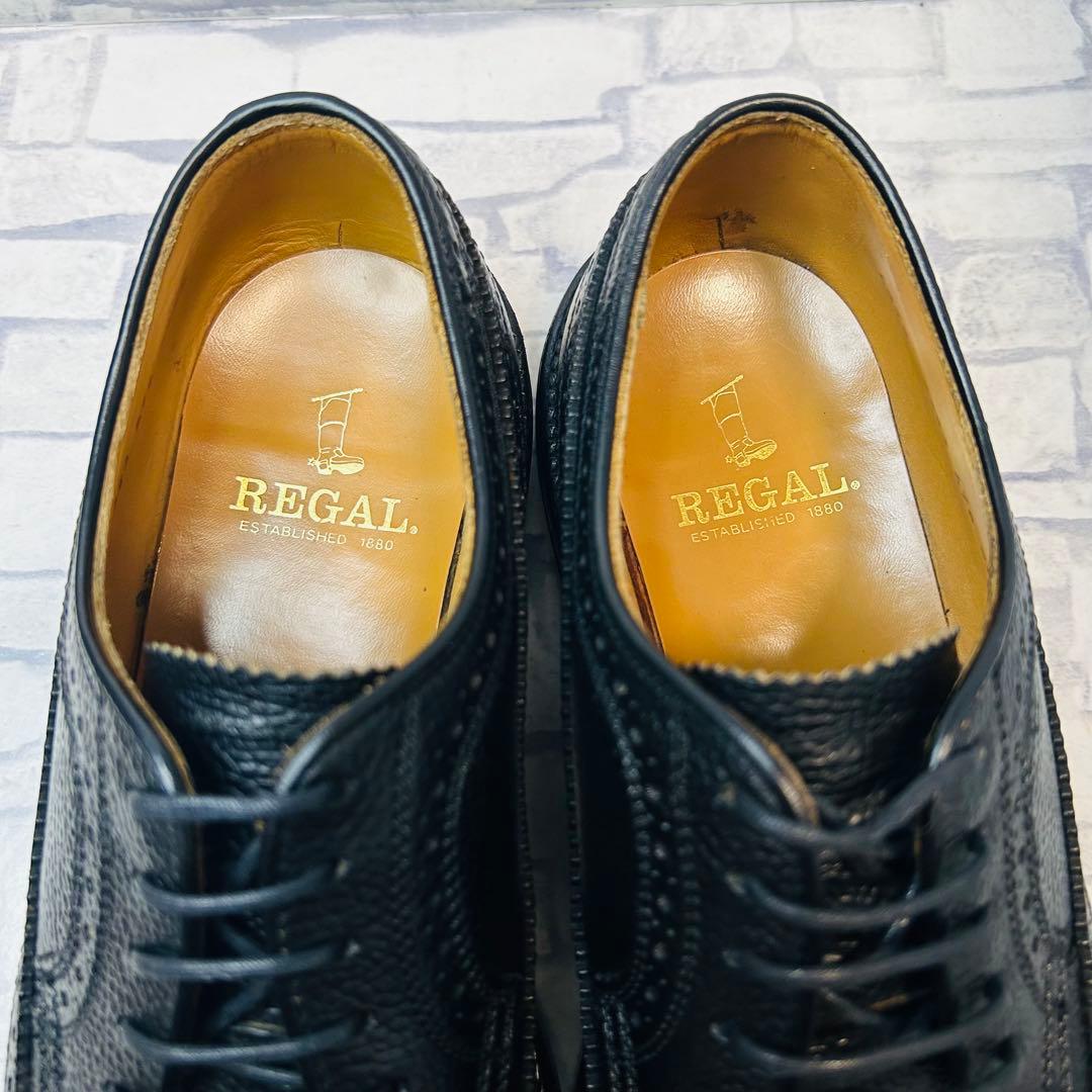 未使用級 REGALリーガル 2585 ウィングチップ シボ革 24.5cm