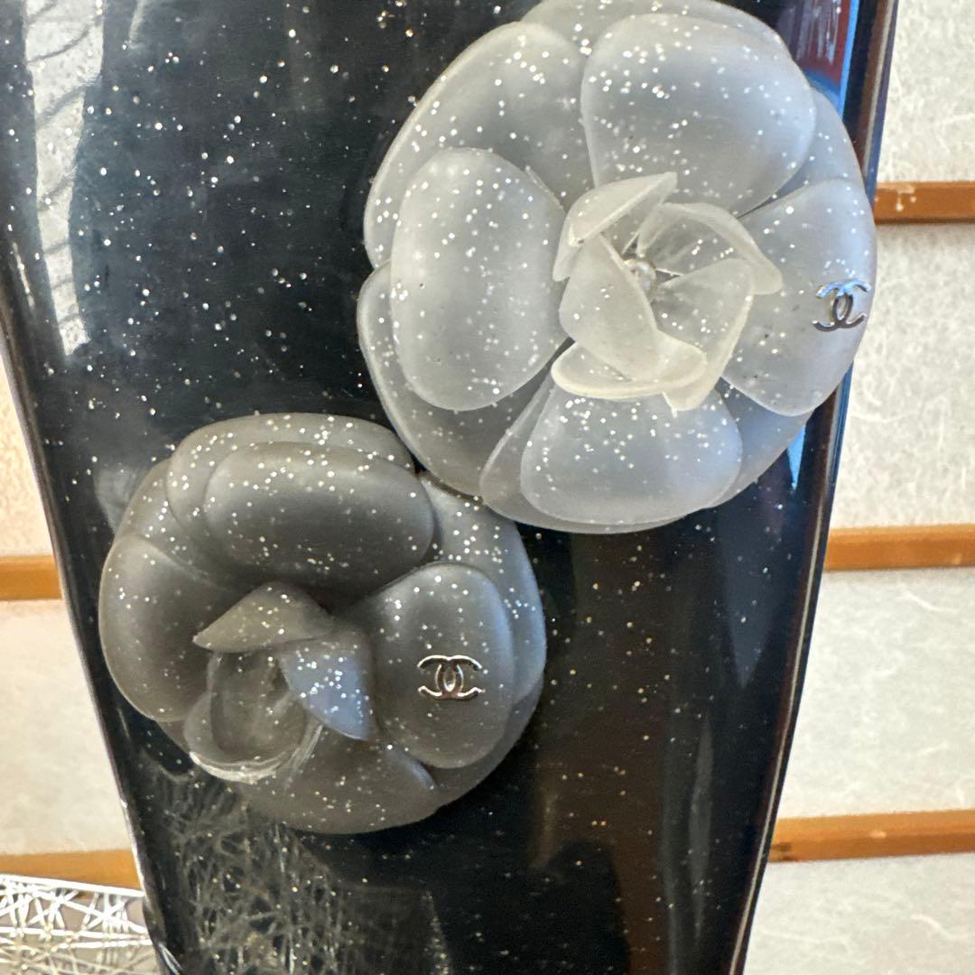 【正規品】希少 ラメ CHANEL 長靴 ブラック カメリア シャネル 38