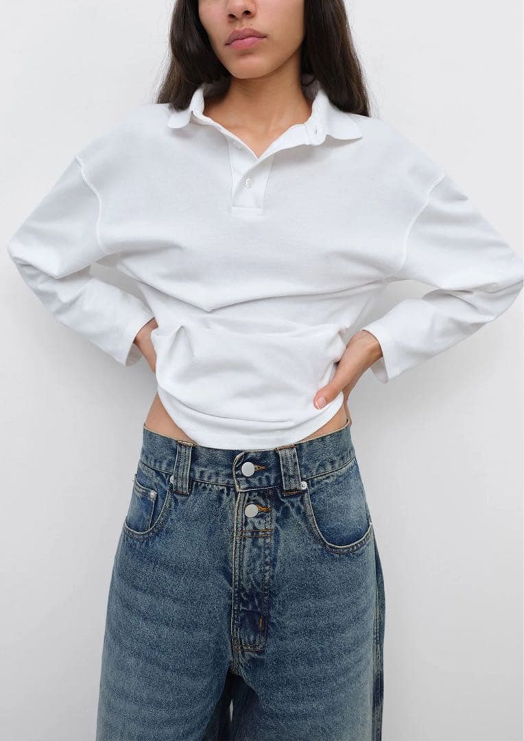 GIMAGUAS Lady Polo in White ギガマス ポロシャツ 白