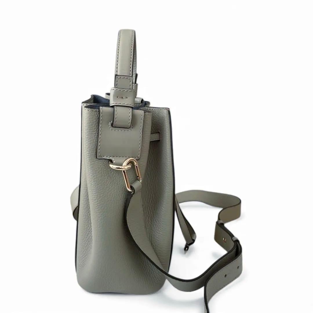 美品　FURLA フルラ　ミアステラ　ハンドバッグ　ショルダーバッグ　グレー