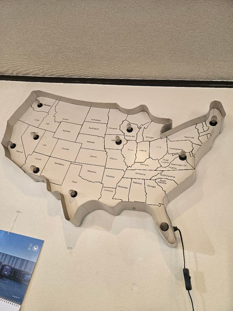 アメリカ合衆国地図型インテリア