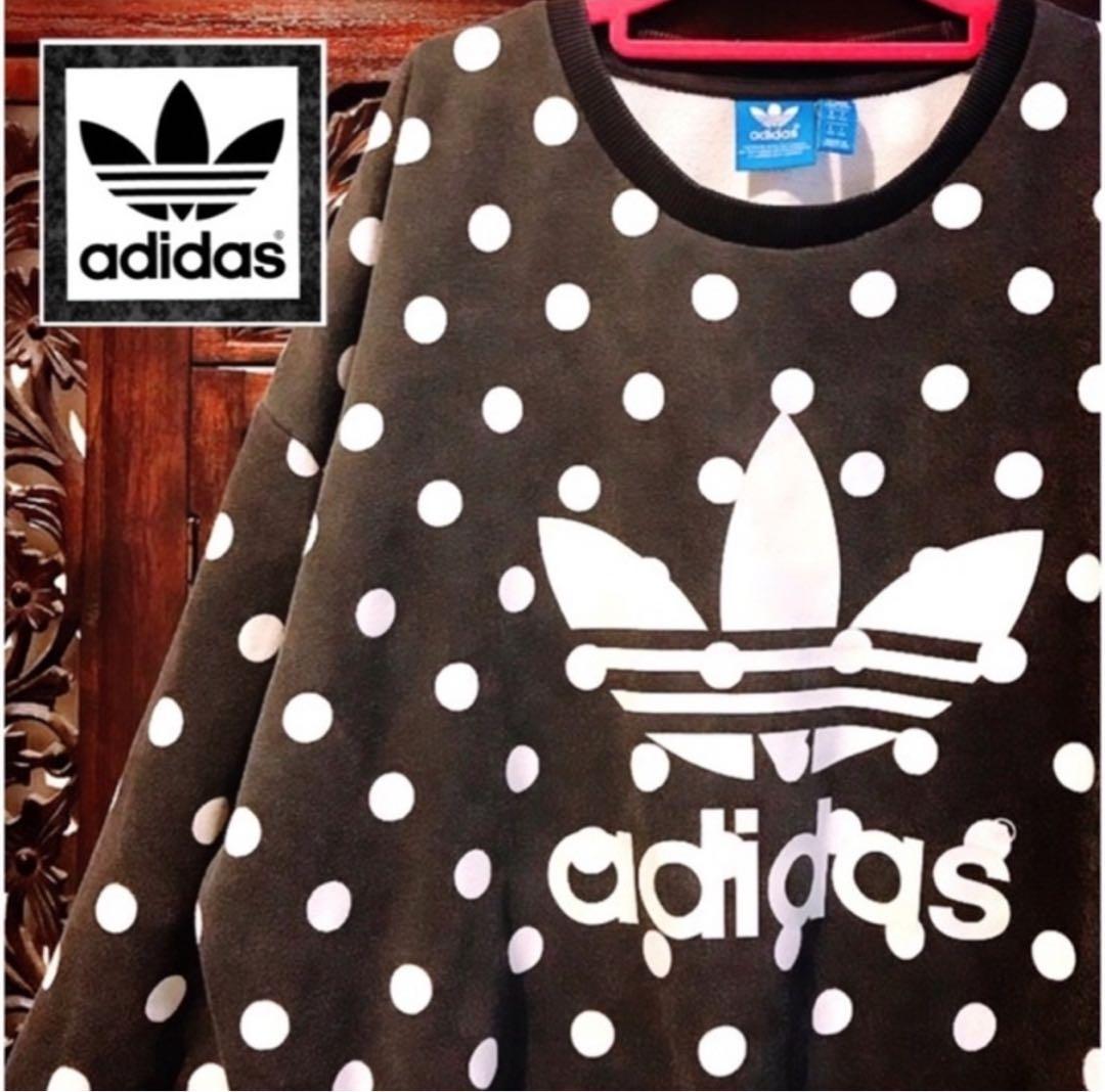 アディダス 希少 ドット ジャージ パーカー トレーナー スウェット 水玉