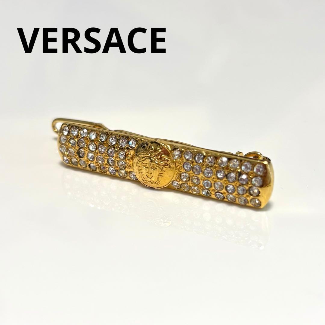 ヴェルサーチ メドゥーサ ラインストーン ヘアピン ヘアアクセサリー