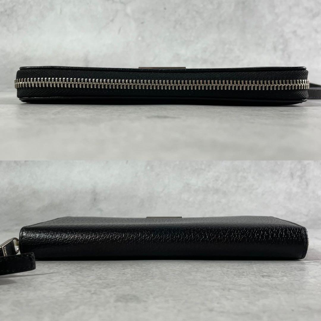 【美品】ティファニー 長財布 ロゴ 金具 オールレザー ティファニーブルー