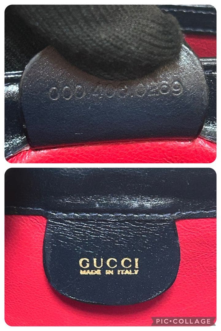 GUCCI カーフハンドバッグ　濃紺