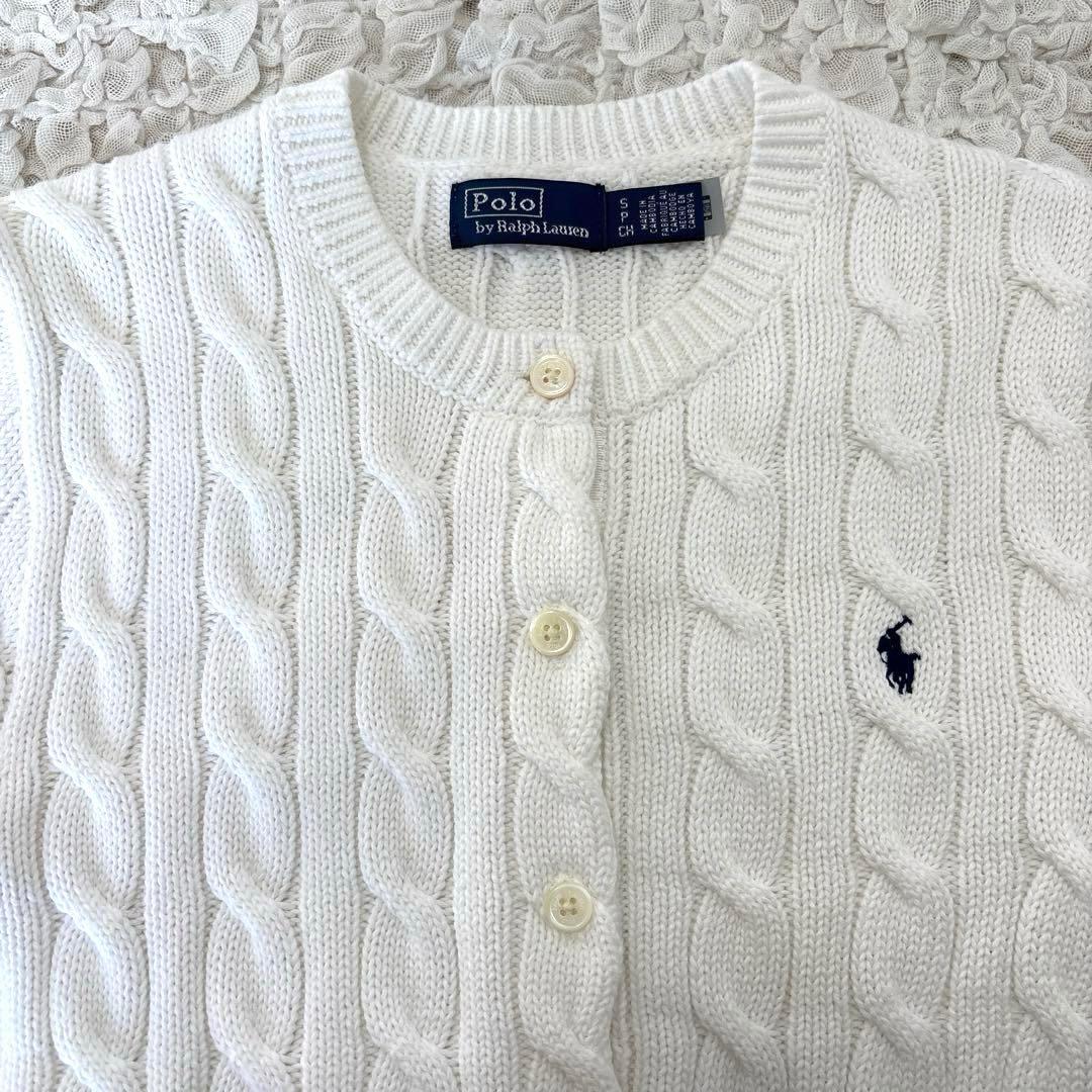 【美品】 ポロラルフローレン コットン ケーブルニット カーディガン