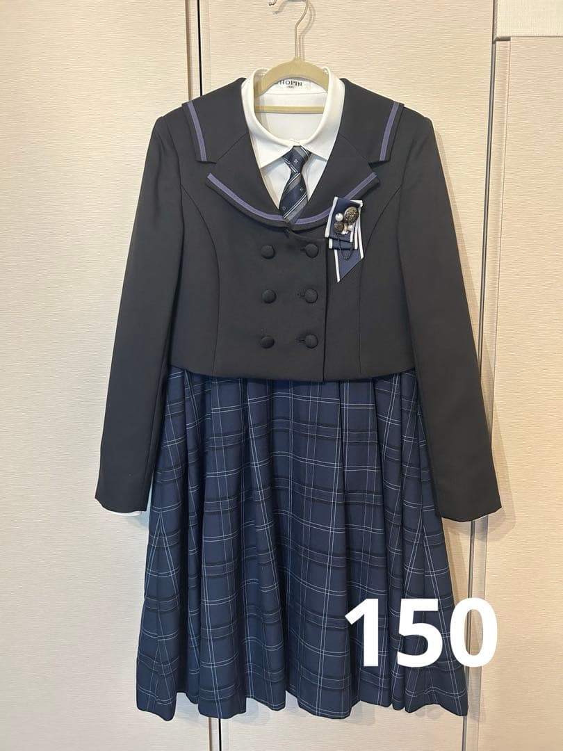 【CHOPIN】ネイビー チェック柄 フォーマルドレス セット