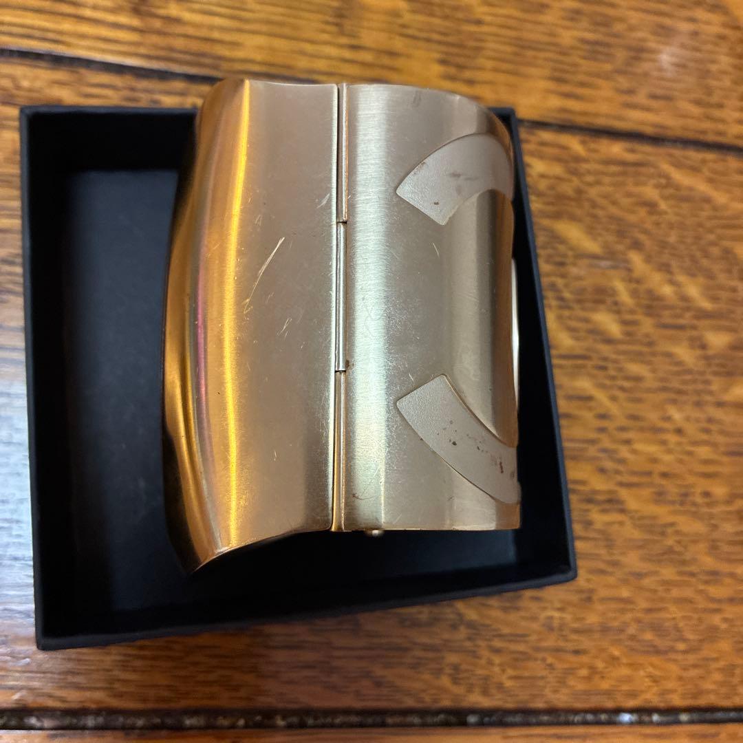 CHANEL シャネル　ココマーク ゴールド ワイドバングル 希少　ミラー付き