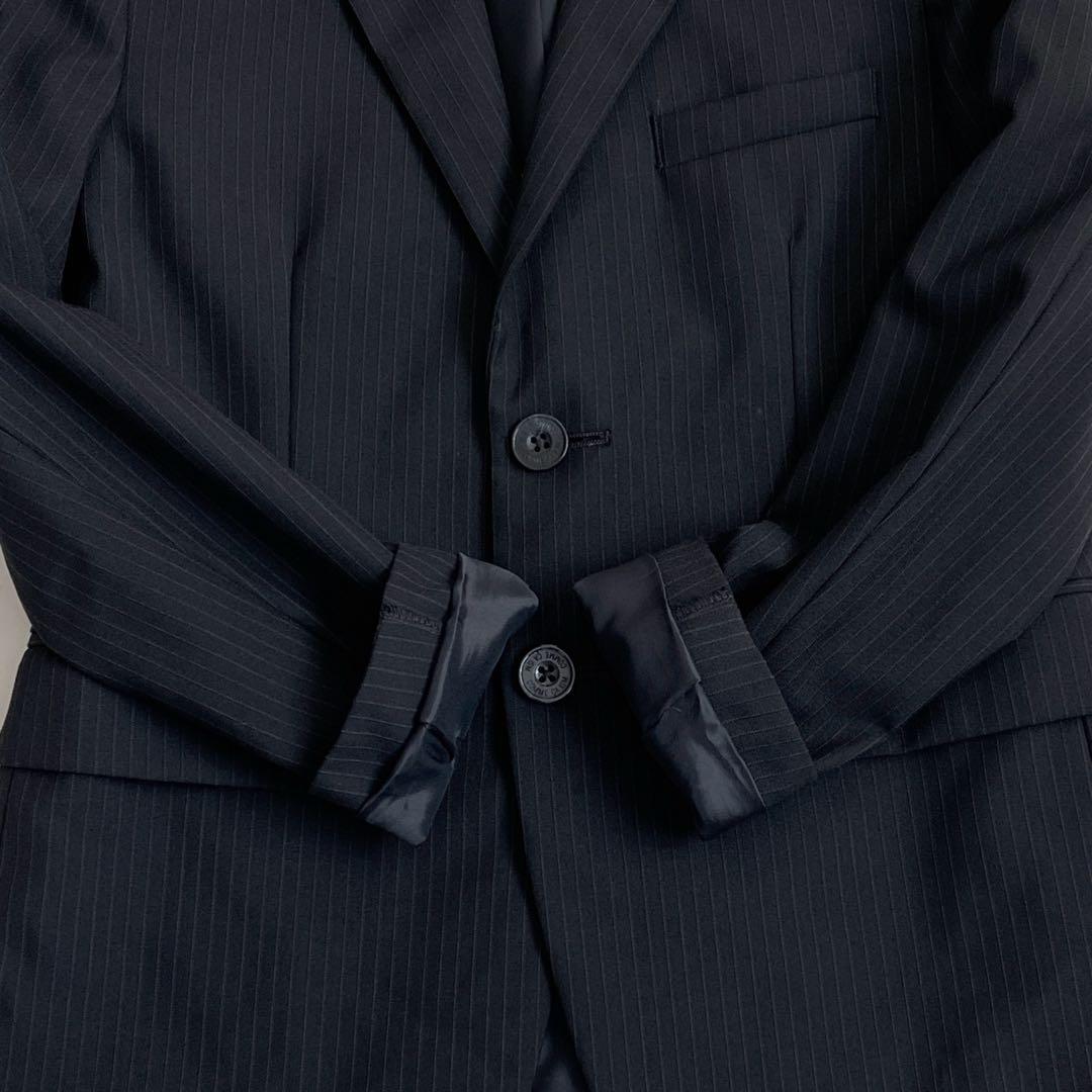 ✨コムサイズム　フォーマルスーツ4点セット　ピンストライプ　ブラック　150