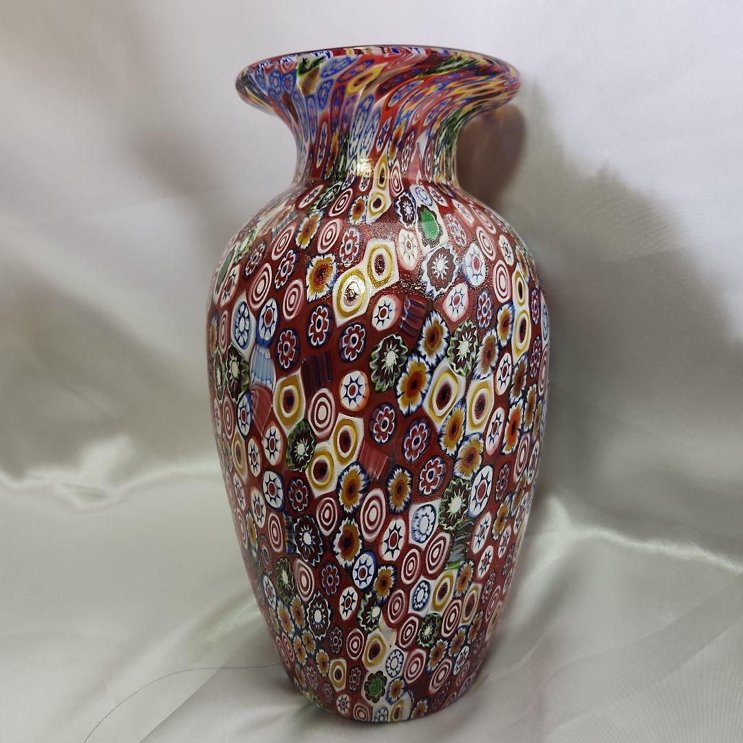 専用です ネチアンガラス ミルフィオリ 金彩 大型 花びん ムラーノグラス