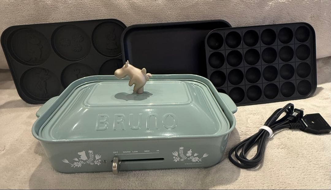 MOOMIN BRUNO ホットプレート ミントグリーン & ムーミン型プレート