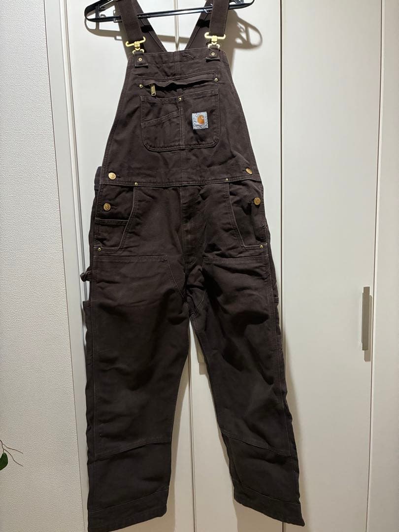 Carhartt ダークブラウン オーバーオール36x30
