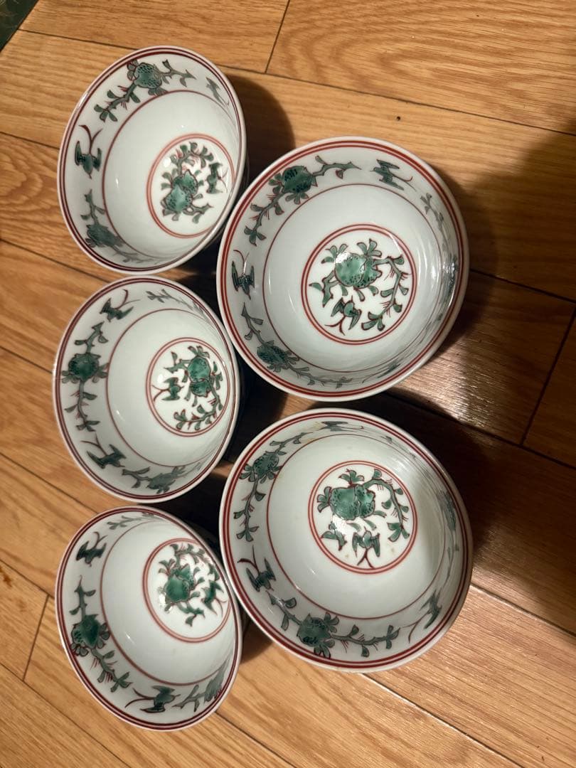 有田焼 源右衛門 窯 赤絵 柘榴絵 飯碗 茶碗 飯茶碗
